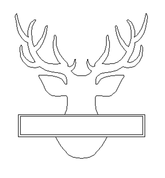 Deer Head Name Frame, Wooden Sign WS