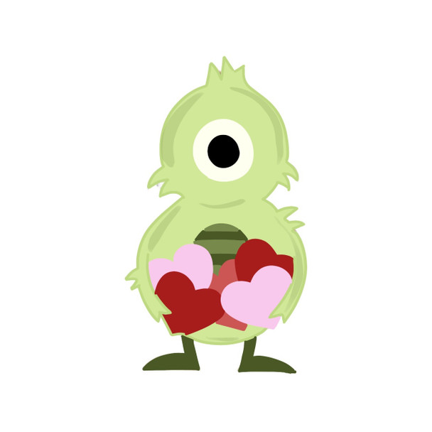 One-eyed Valentine Monster Duck, DIY Craft Art, Unfinished Craft