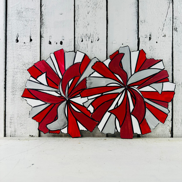 Pom-poms Shape, Cheerleading Shape, MDF Wooden Craft, Unfinished Craft