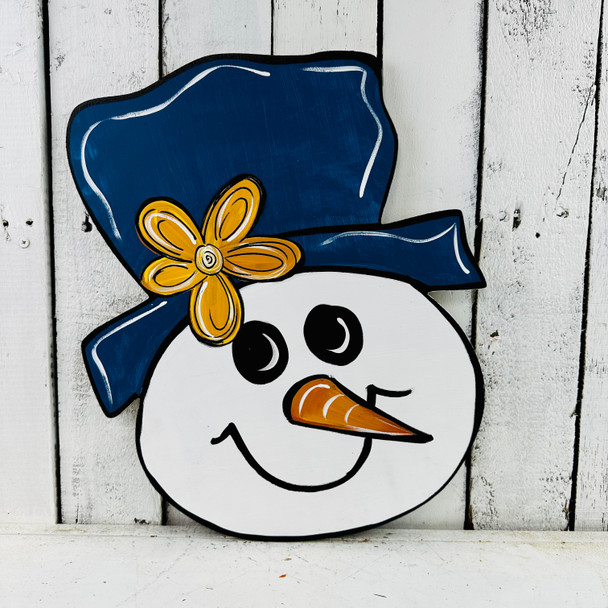 Snowman with Hat, Christmas Shape Unfinished Wood Cutout, WS