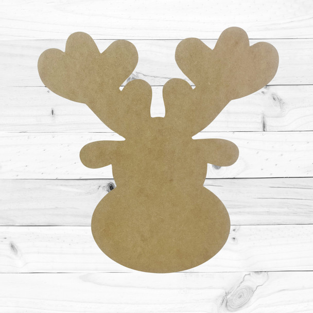 Christmas Reindeer Head,  Christmas Craft Shape, Wooden Cutout