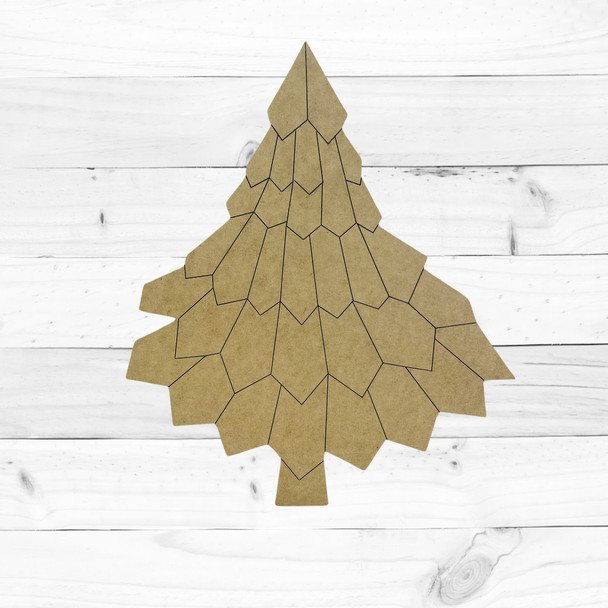 Unfinished Boho Geometric Christmas Tree