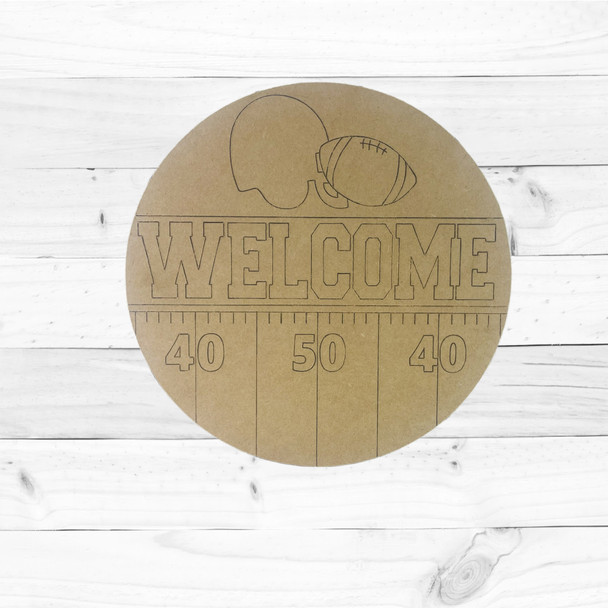 Unfinished Football Field Door Hanger