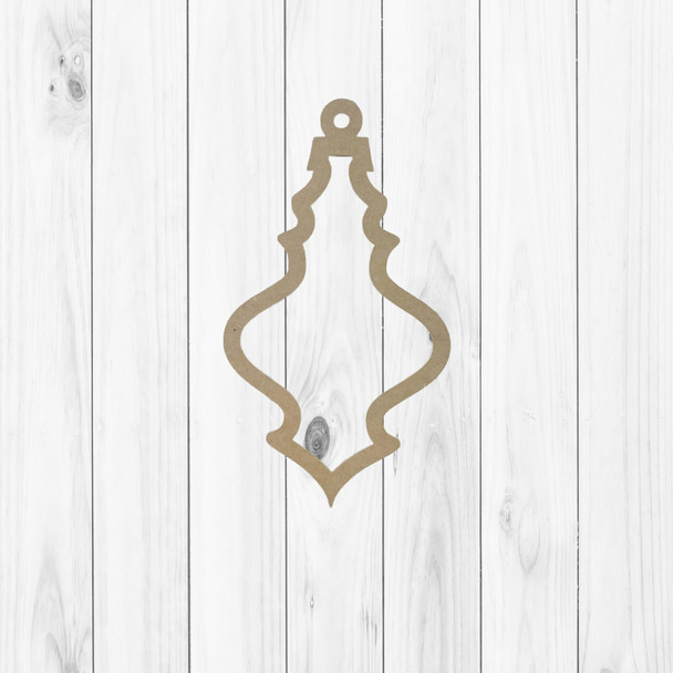 Finial Ornament Outline, Christmas Shape, Unfinished Wood Craft Shape