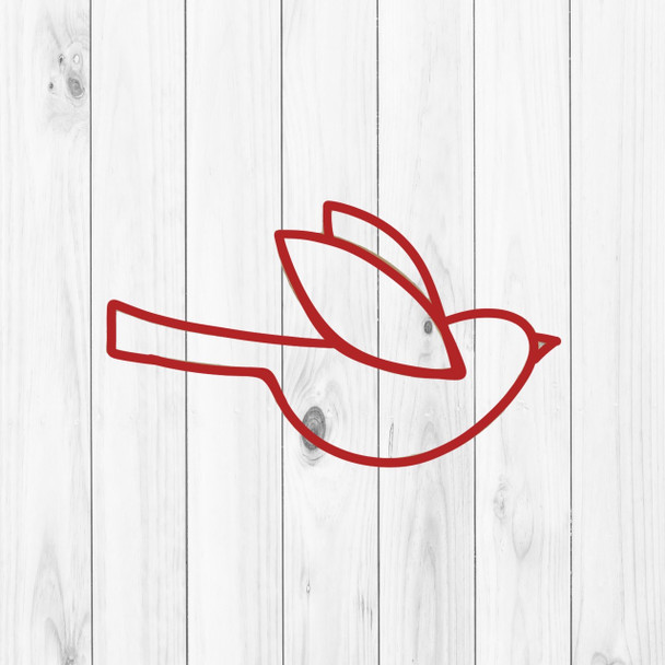 Flying Cardinal Outline, Basic Shape, Unfinished Wood Craft Shape