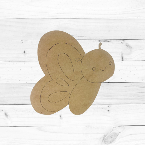 Butterfly, Kids Shape Unfinished Wood Cutout, Paint By Line