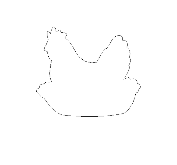 Hen in bowl, Unfinished Cutout, Wooden Shape, Paintable Wooden MDF