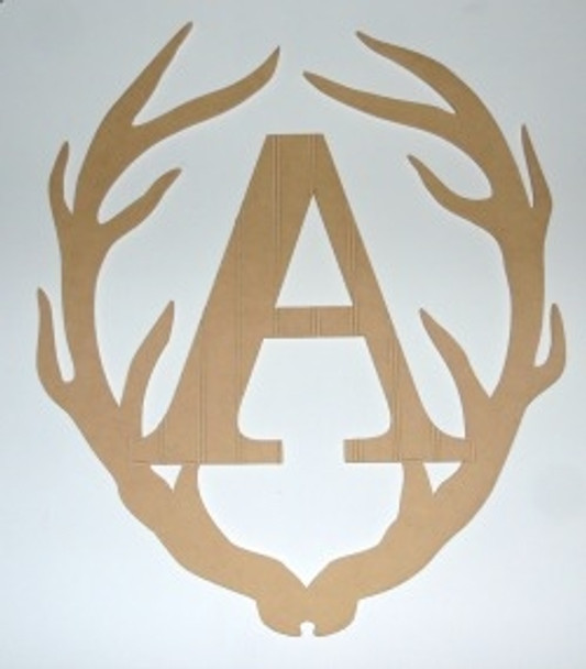 Wooden Antler Monogram Letter, Beadboard Unfinished  DIY Craft WS