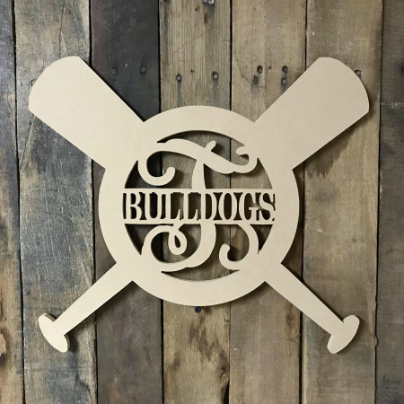 Baseball and Bats Frame Family Name WS