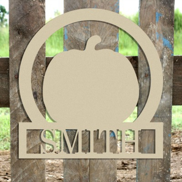 Pumpkin, Custom Family Name Frame, Unfinished Wood Sign WS