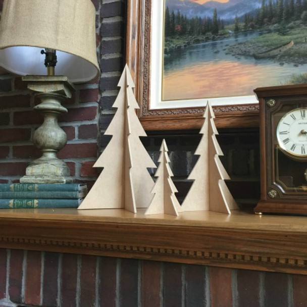 Free Standing Table Top Christmas Tree-O (set of 3) , Unfinished MDF WS