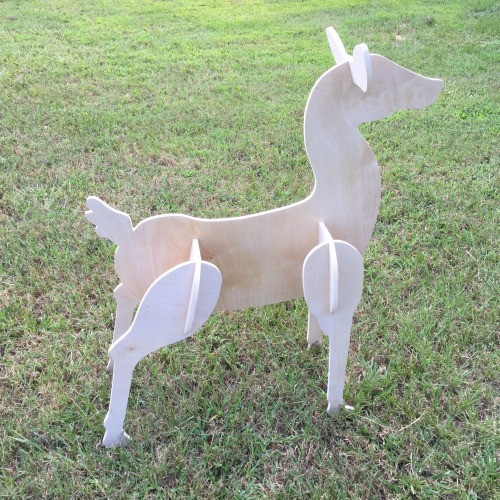 Reindeer Yard Art (Standing Doe) 1/2'' Pine Christmas Decor WS