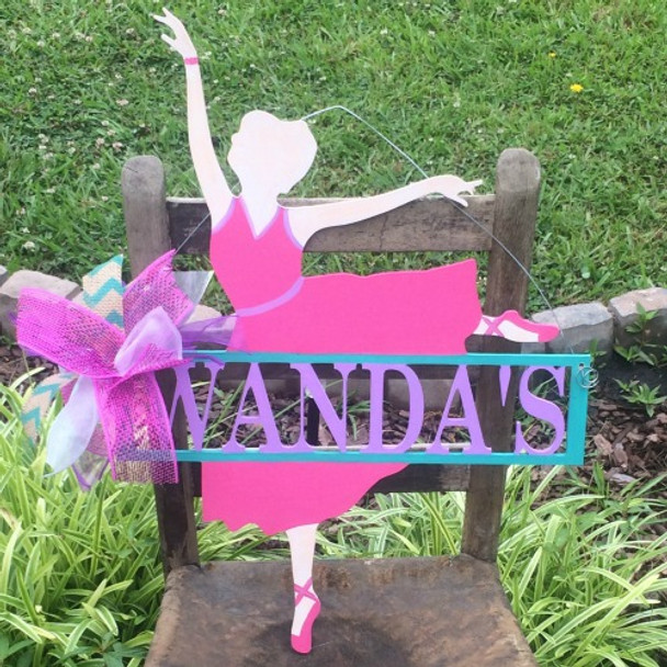 Ballerina, Custom Family Name Frame, Unfinished Wooden Sign WS