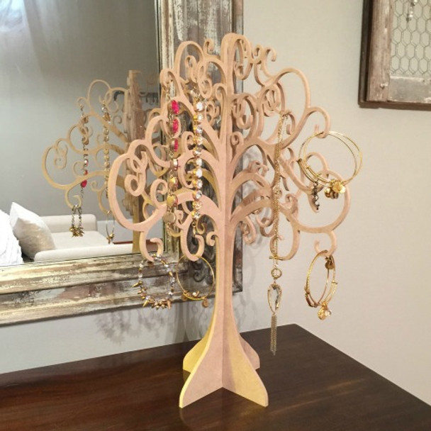 Jewelry Tree , Free Stannding , Mantle Decor Unfinished MDF WS