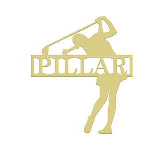 Golfer Woman, Custom Family Name Frame, Unfinished Wooden Sign WS