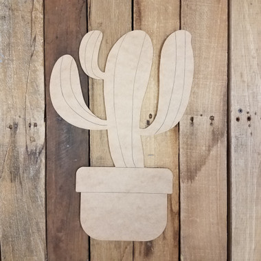 Desert Cactus, Wooden Craft Shape, Paintable MDF Craft 