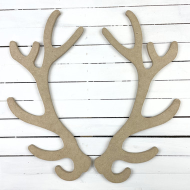 Large Elk Antlers, Unfinished Wooden Craft Shape