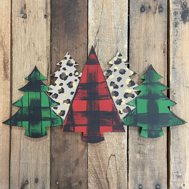 Ornaments with Holly and Berries, Christmas Shape Unfinished Wood Cutout,  Paint by Line 