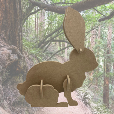 Sitting Bunny, 3D Rabbit, Easter Bunny Craft for Kids, Unfinished Craft ...