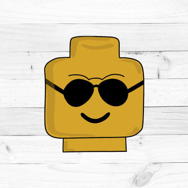 Building Block Character with Shades, Kids Shape Unfinished Wood Cutout ...
