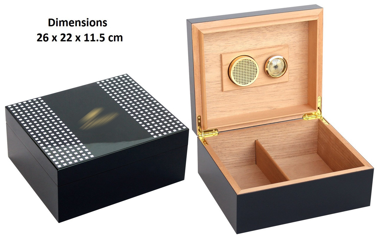 Glossy Desktop Humidor - Cohiba design - Cigar Hut