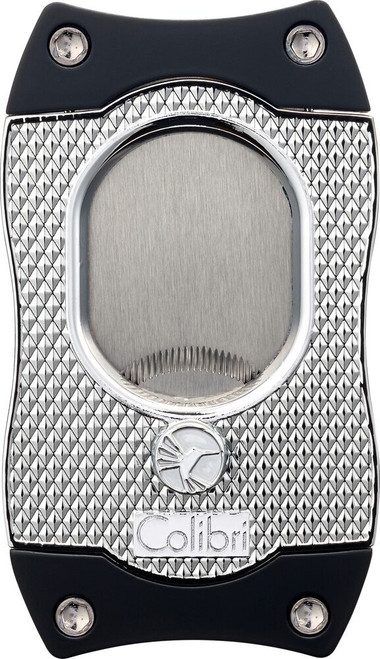 Colibri cigar cutter with serrated blades - Chrome & Black Colibri cigar cutter with serrated blades - Chrome & Black