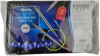 Knitter's Pride Nova Platina 24", 32" & 40" Interchangeable Circular Knitting Needles Deluxe Set (9 Pairs)