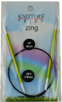 Knitter's Pride Zing 16" Aluminium Fixed Circular Knitting Needle (Size US 4 - 3.5 mm)