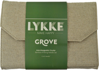 LYKKE Grove 5" Interchangeable Circular Bamboo Knitting Needles Set (12 Pairs) - Beige