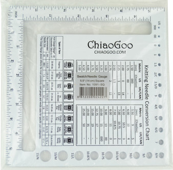 ChiaoGoo Tools Swatch and Needle Gauge (Size 5" - 12 cm)