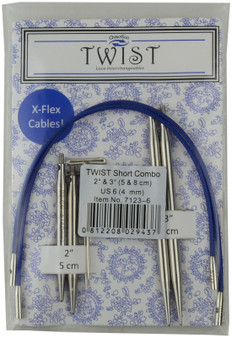 ChiaoGoo Tools Twist Short 2" & 3 " Small Interchangeable Circular Knitting Combo Pack (Size US 6 - 4 mm)