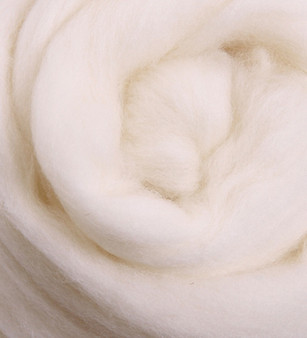 Ashford White Merino Carded (not combed) Top (22.5 micron) -
