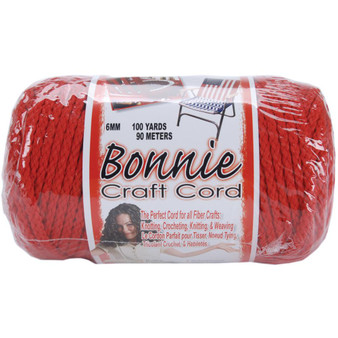 Pepperell Red Bonnie Macrame Craft Cord (6 mm x 100 yards)