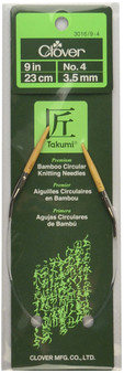 Clover Tools Takumi Bamboo 9" Circular Knitting Needle (Size US 4 - 3.5 mm)