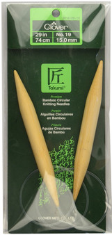 Clover Bamboo Takumi Circular Knitting Needles 16 inch, Size 11