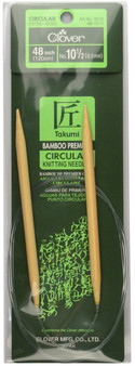 Clover Tools Takumi Bamboo 48" Circular Knitting Needle (Size US 10.5 - 6.5 mm)