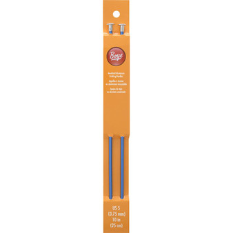 Boye Tools 2-Pack 10" Single Point Anodized Aluminum Knitting Needles (Size US 5 - 3.75 mm)