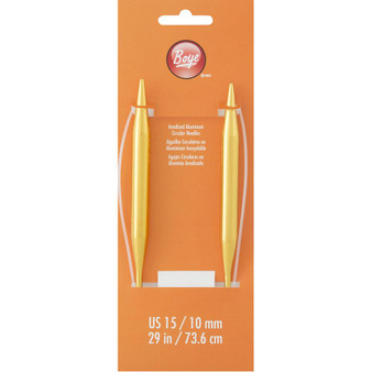 Boye Tools Anodized Aluminum 29" Circular Knitting Needles (Size US 15 - 10 mm)