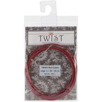 ChiaoGoo Tools Twist Red Lace 50"/125cm Interchangeable Cable - Large