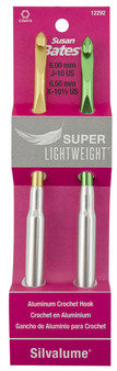 Susan Bates Silvalume 2-Pack Super Lightweight Aluminum Crochet Hooks (Sizes 6 mm - 6.5 mm)