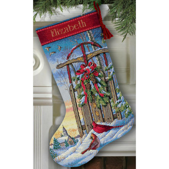 Dimensions Christmas Sled Stocking Cross Stitch Kit