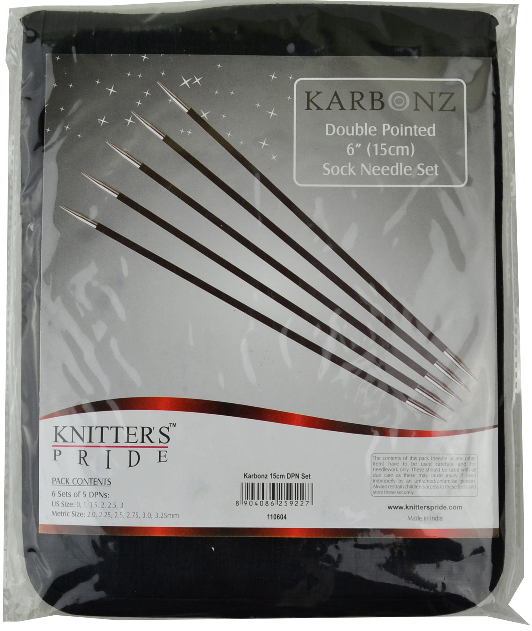 Knitter's Pride Karbonz Double Pointed Sock Set 6