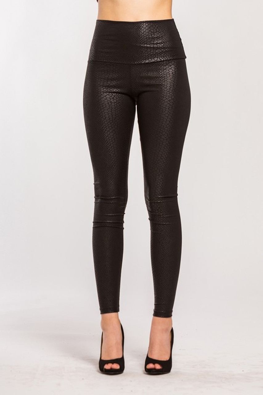 Spanx | Faux Leather Snakeskin Leggings | Brown