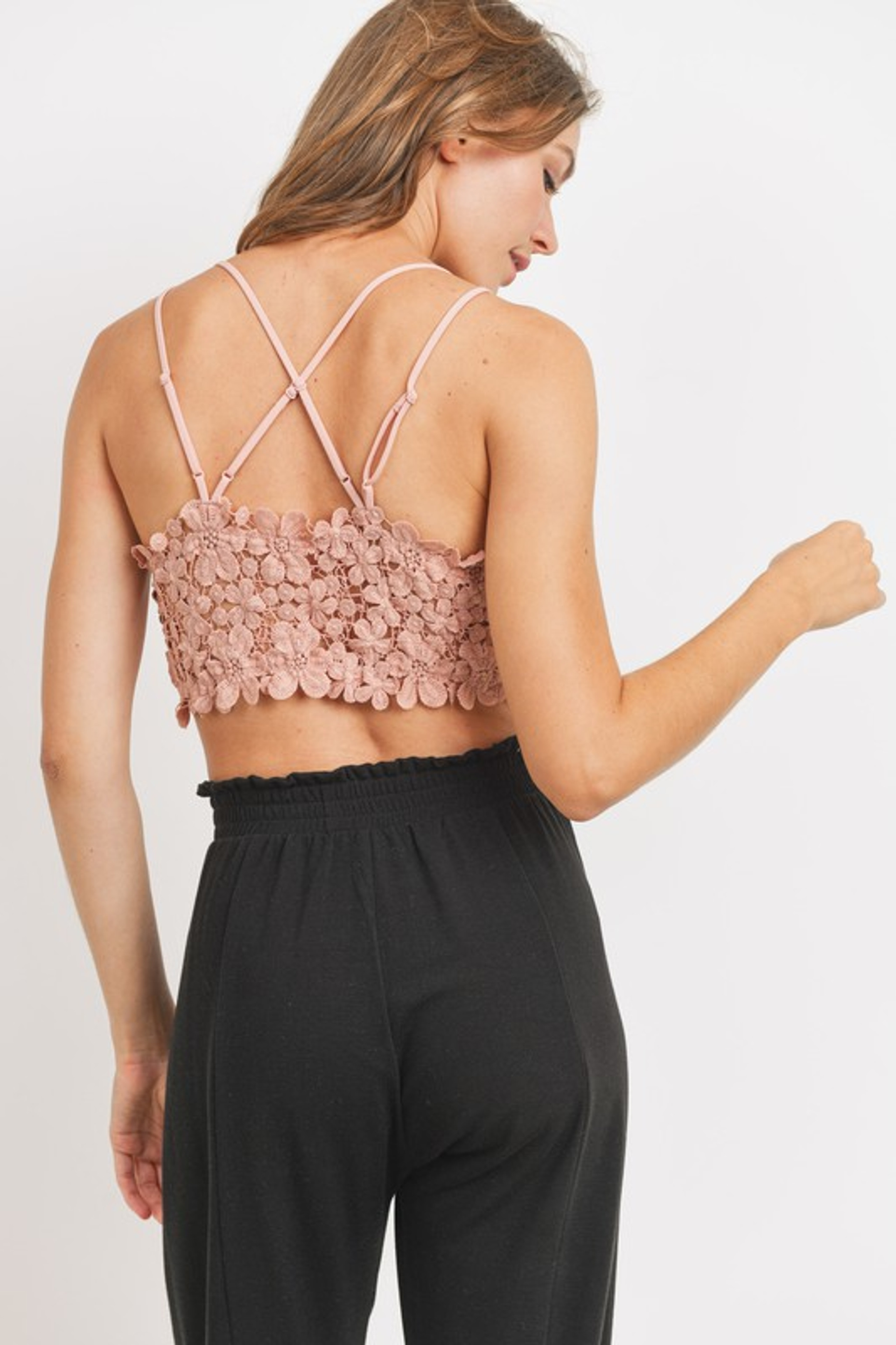 Floral Lace Bralette Blush