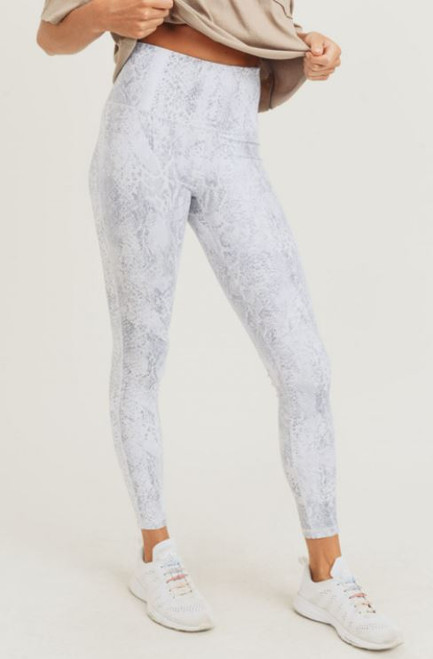 Metallic Snake Print Leggings