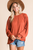 Burnt Orange Dolman Sleeve Top