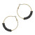 Gold and Black Crystal Hoop Earrings