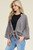 Striped Ruffled Sleeve Front Tie Kimono