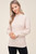 Beige Mock Neck Balloon Sleeve Top