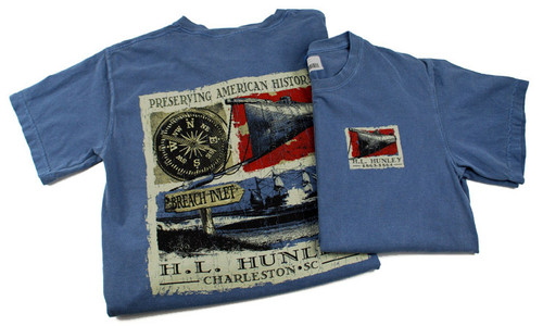 CSS HL Hunley Dive Crew Charleston SC Small T-shirt Submarine Civil War  Bright Blue Dive Shirt -  Denmark